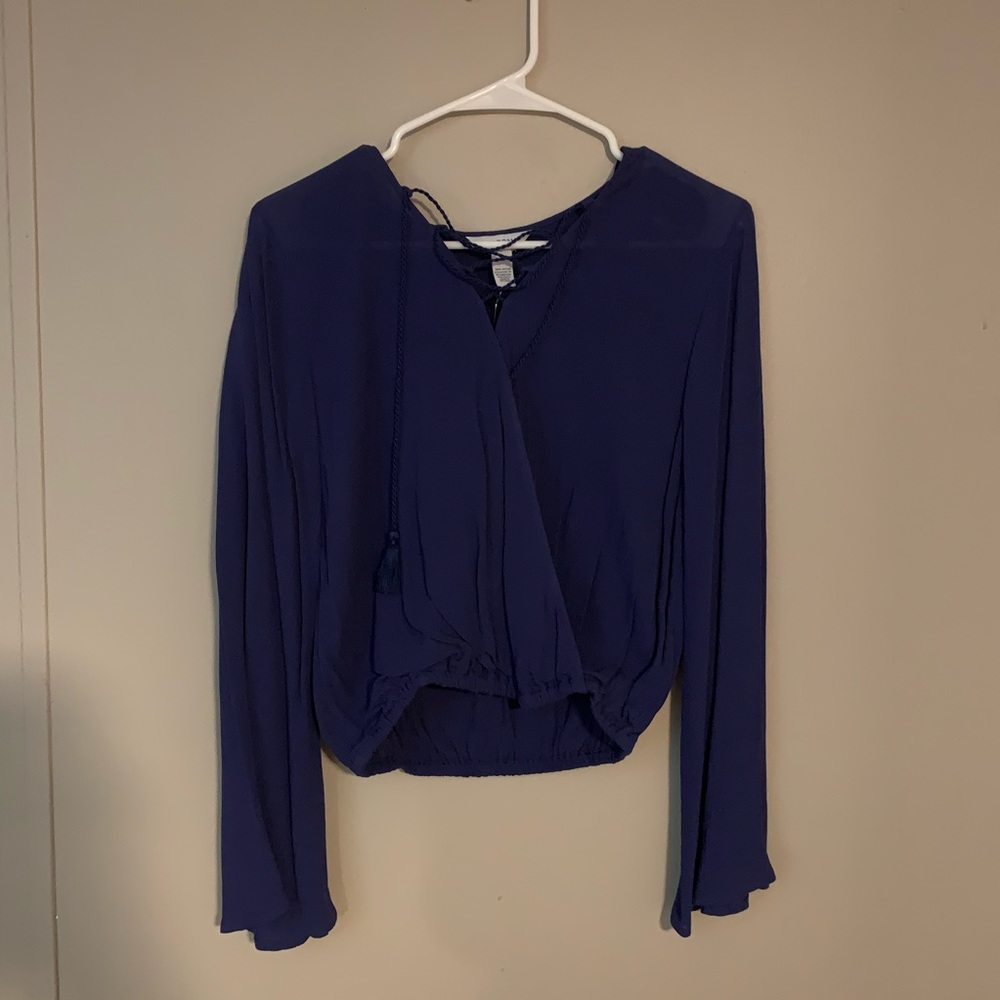 ARIZONA Cute Navy Blue Long Bell Sleeve Shirt